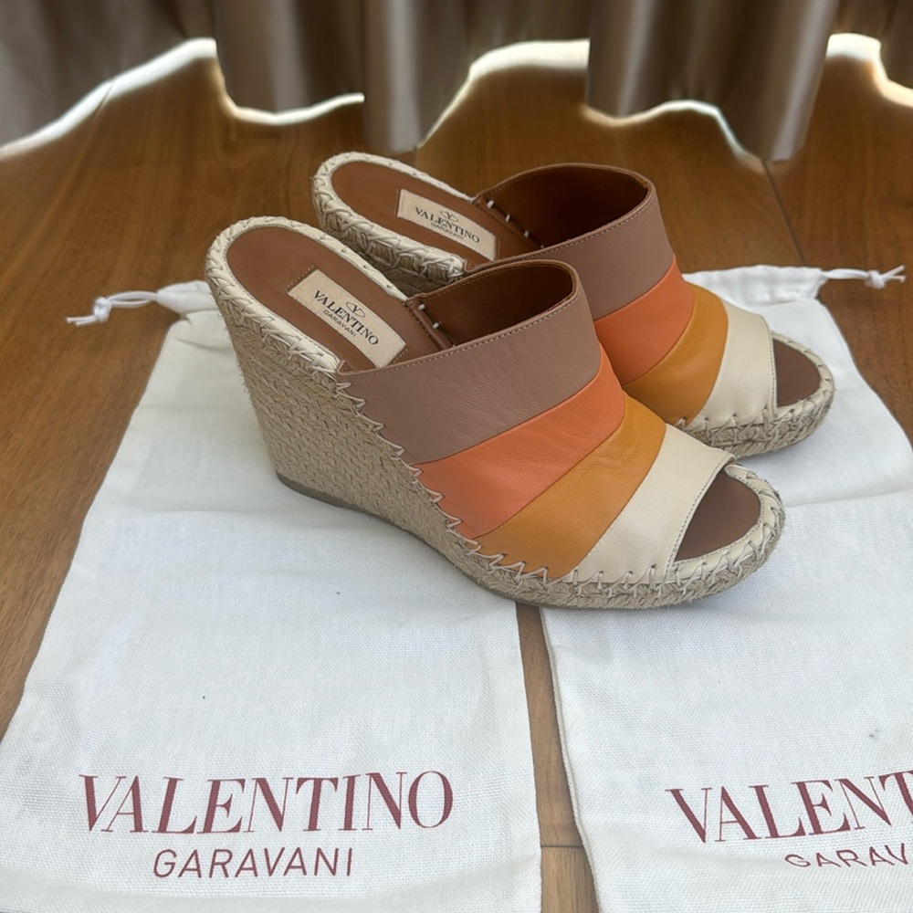 Valentino Espadrille Wedges size 37 neutrals